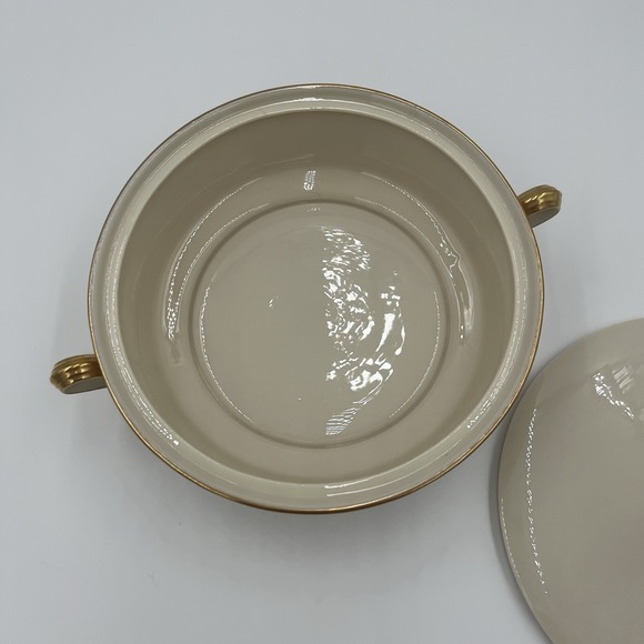 Lenox Serving Tureen with Lid Gold Trim Floral Pattern Porcelain Dish - Picture 6 of 12